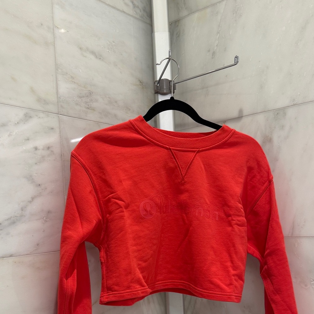 Lululemon Vivid Red Cotton Blend Sweater